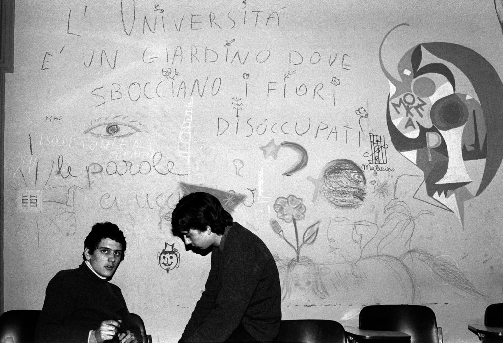 “University is a garden where unemployed flowers blossom”, Bologna (1977). Photo: Enrico Scuro