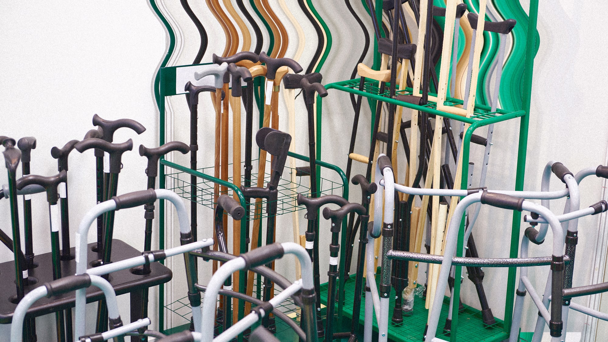 old person holding a walking stick illustration